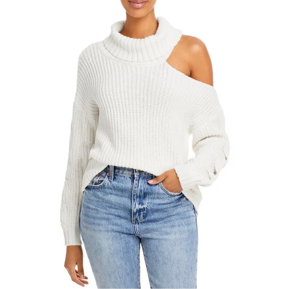 Aqua Women’s Cut Out Knit Turtleneck Sweater